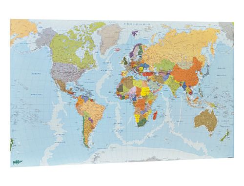 Mapa parede faibo plastificado enrolado 83x138 cm , Faibo , 156095 , 8425901173011